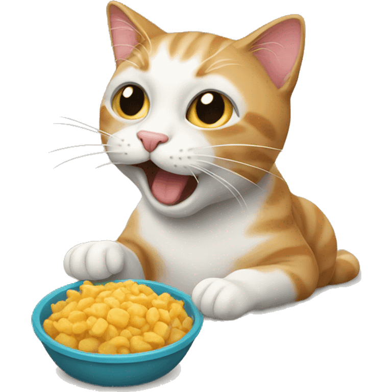 Cat eating food emoji