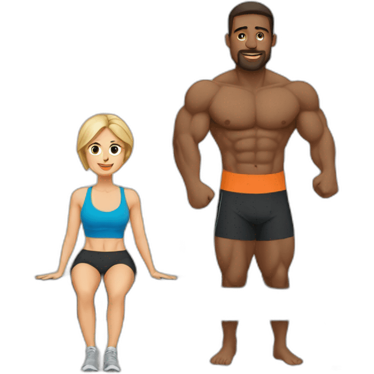 woman and man in gym emoji