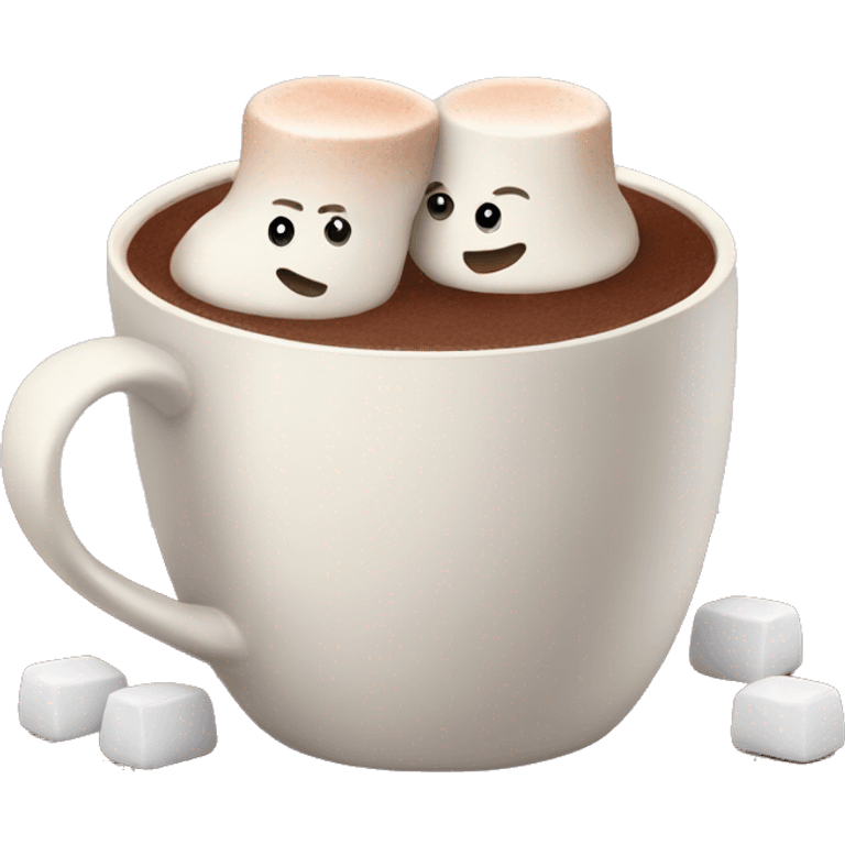 Hot chocolate with marshmallows in bej cup emoji