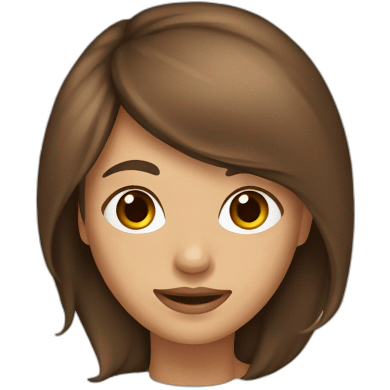 Mujer pelo marron y aro en nariz emoji