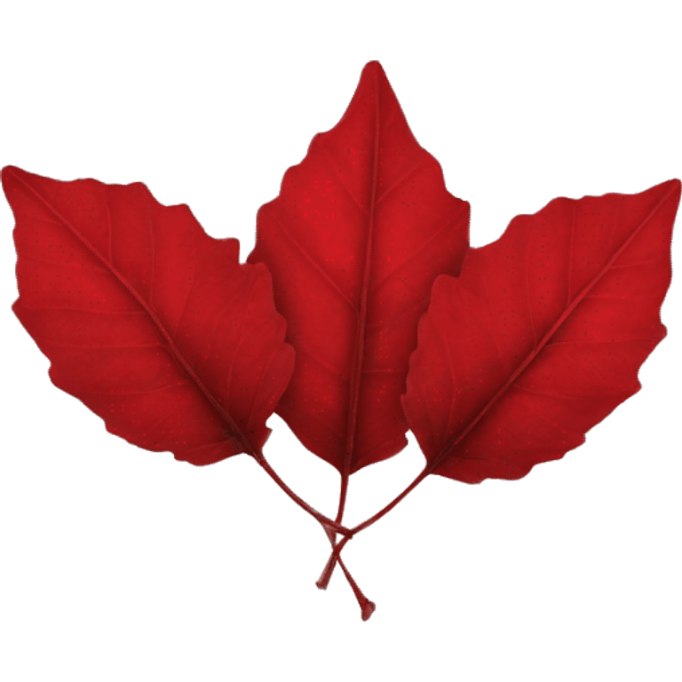 Three red leaves  emoji