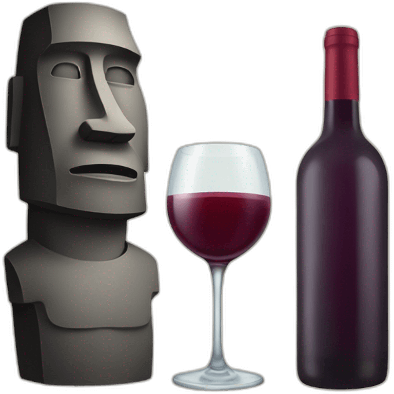 Moai with wine emoji