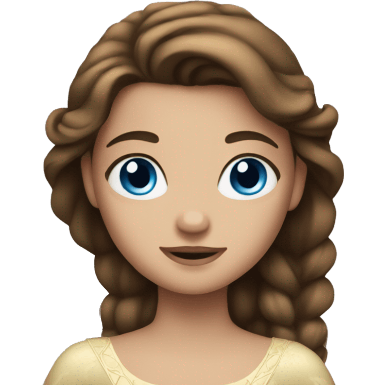 Princess with blue eyes and brown hair  emoji