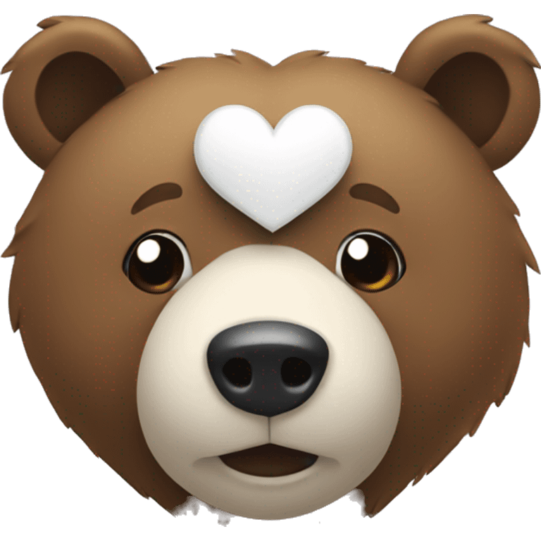 A bear with a white heart emoji