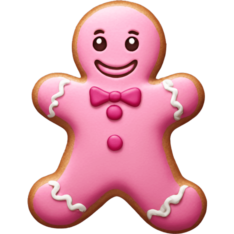 Pink gingerbread man emoji