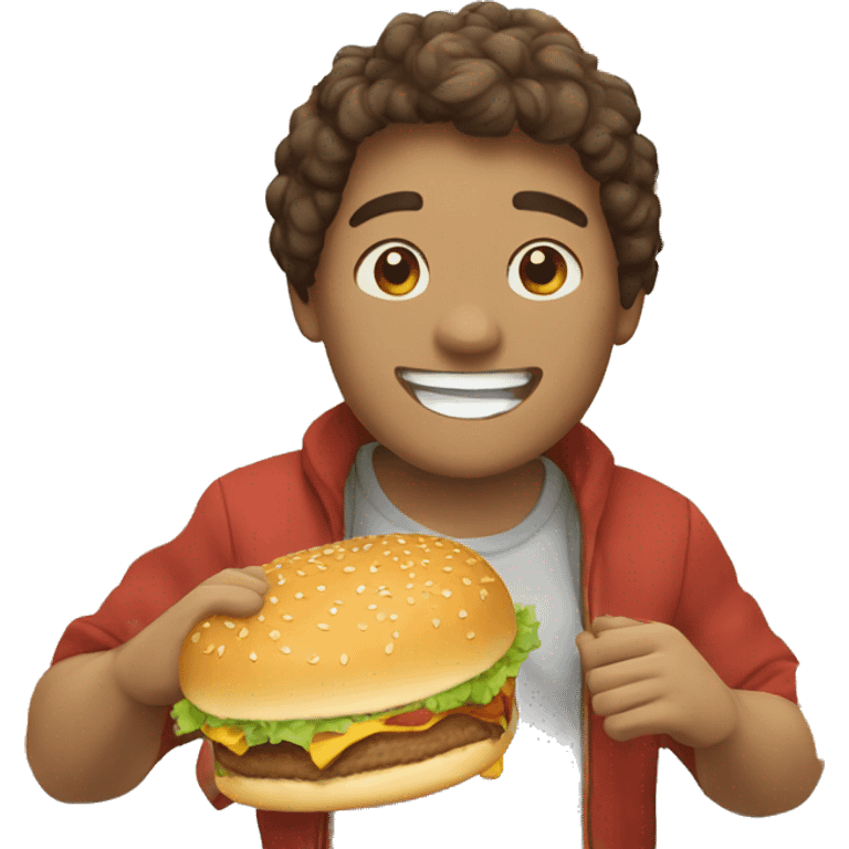 happy personne eating burger emoji