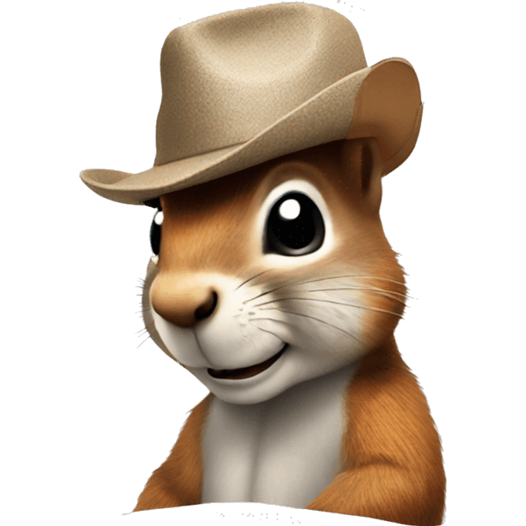 Squirrel dj with a hat emoji