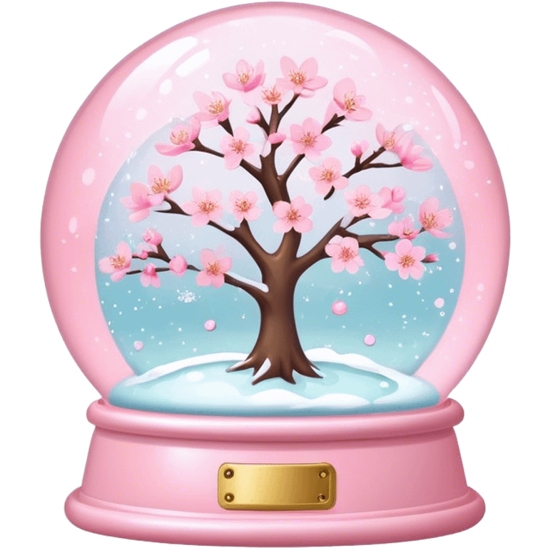 Pastel pink snow globe，Cherry blossom emoji