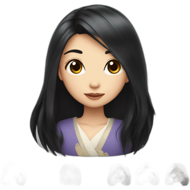 Japanes Girl with long black hair  emoji