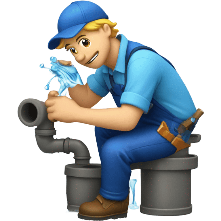 Plumber causing a leak emoji