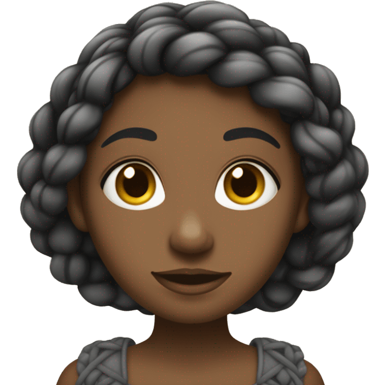 Une fille noirte qui a de longue tresse emoji