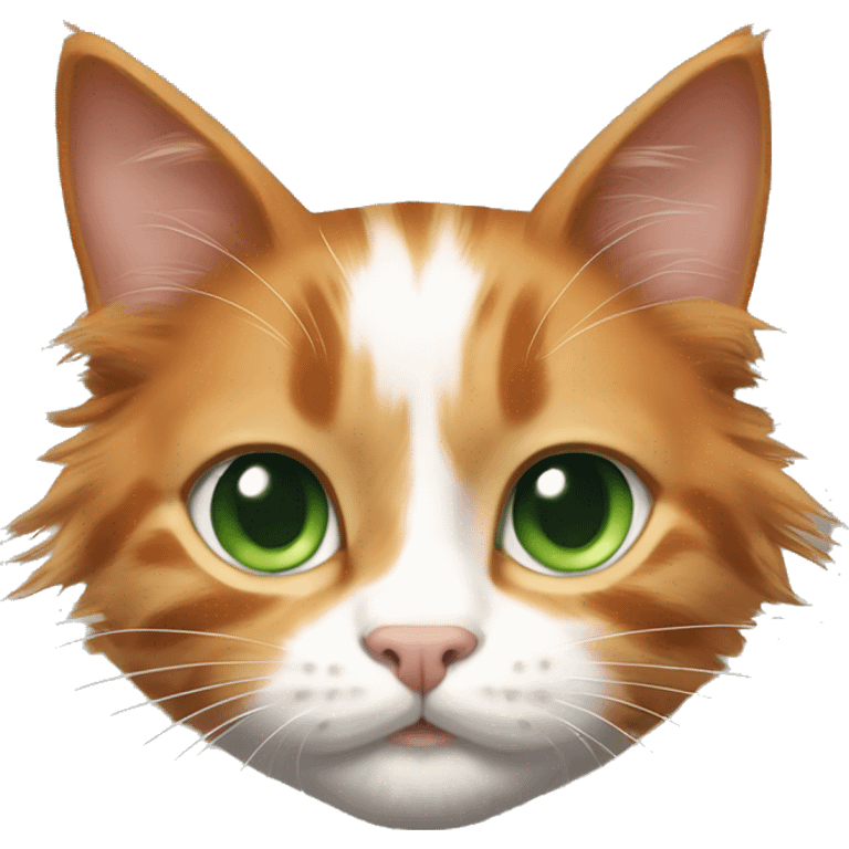 Ginger kitty and big Mainecoon with green eyes and black,white ginger color emoji