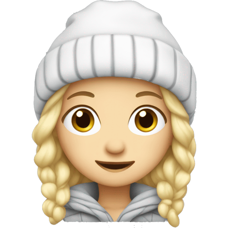 Cute blond with winter hat emoji