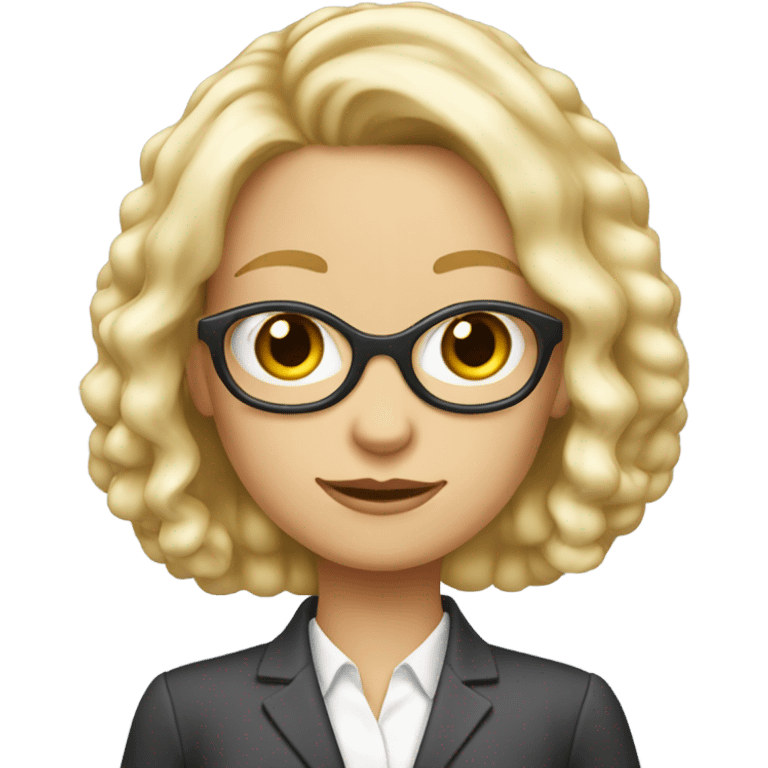 Zoomer young Banker Lady White skin emoji