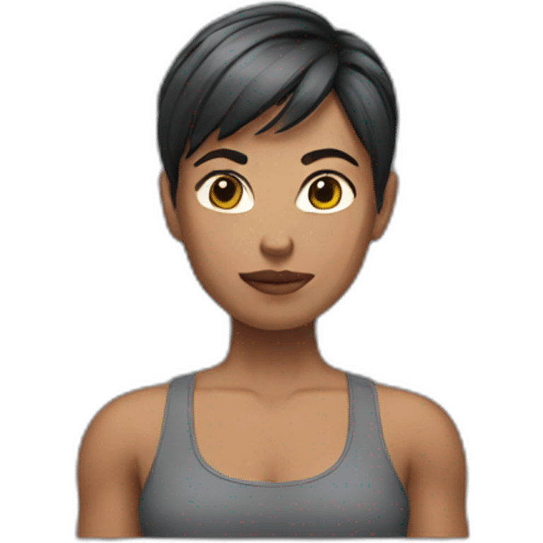 Muscle woman short hair emoji