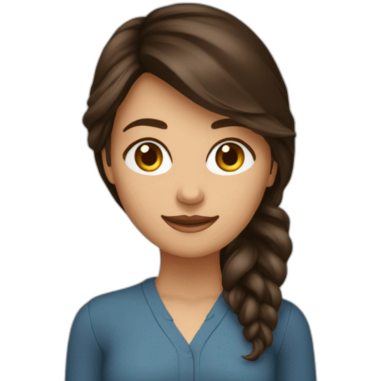 Brunette bruine ogen en visszrshoedje emoji