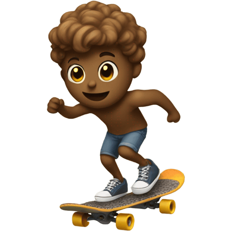 poo riding a skateboard  emoji