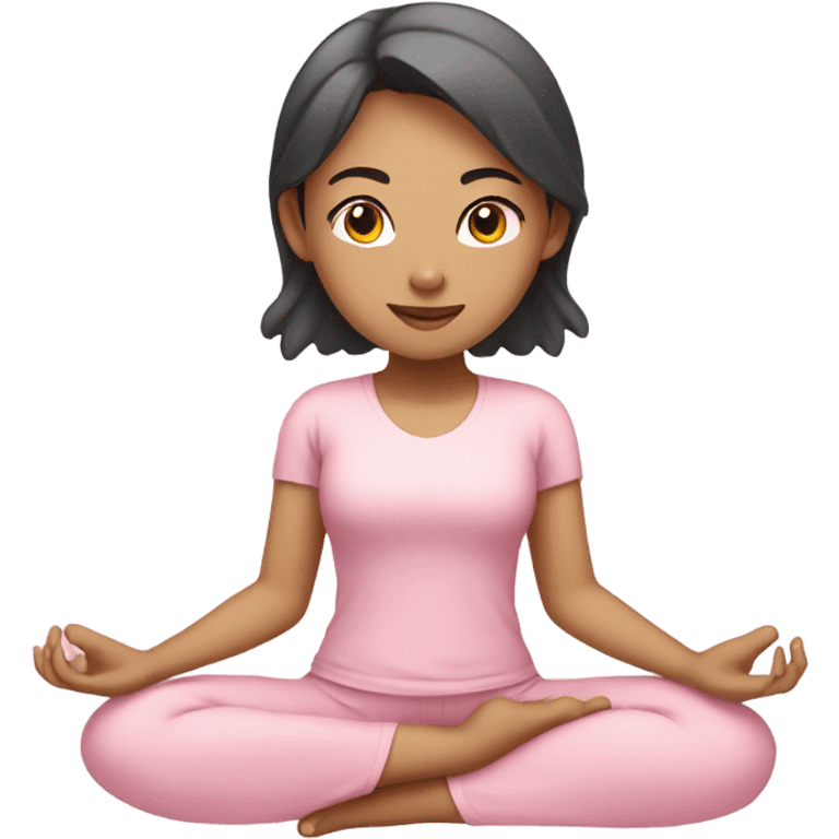 asian yoga girl light pink clothes  emoji