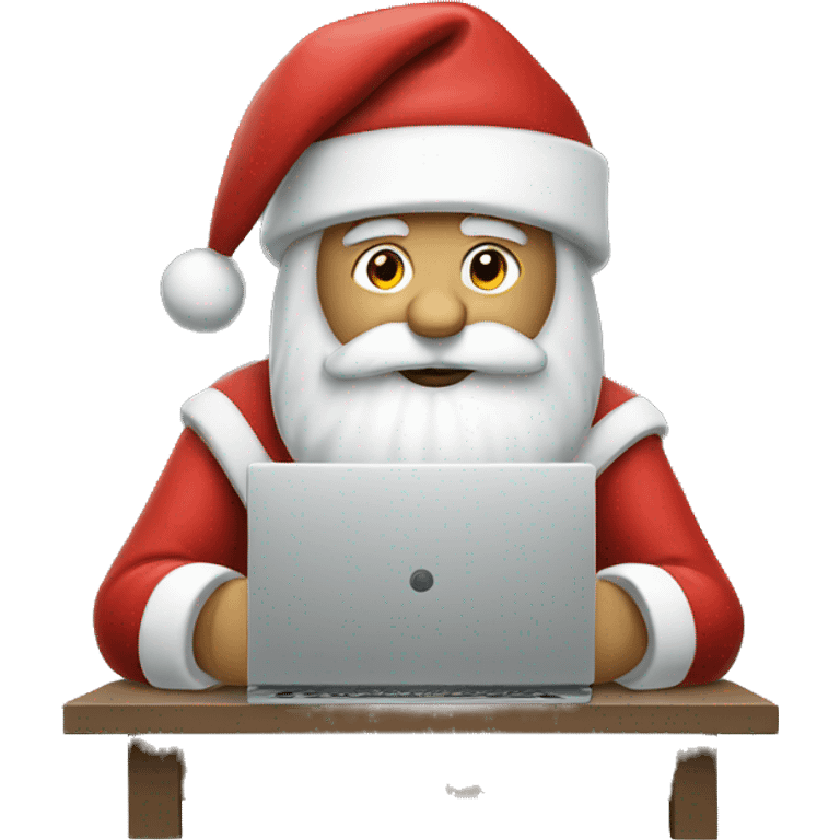 Santa working on a computer emoji