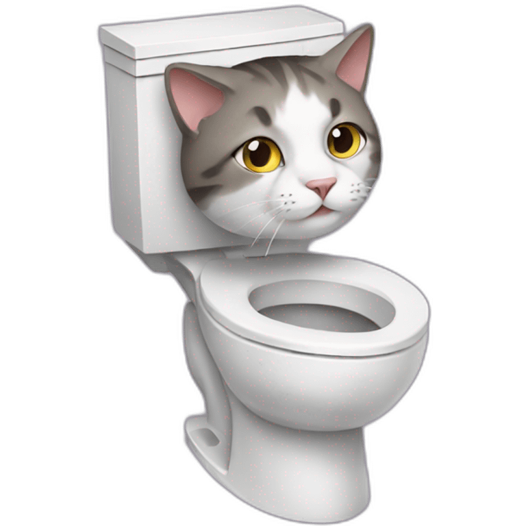 cat with the toilet emoji