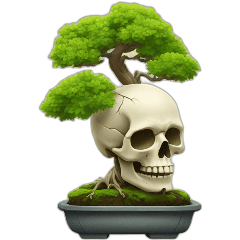 skull with a bonsai growing out of it emoji