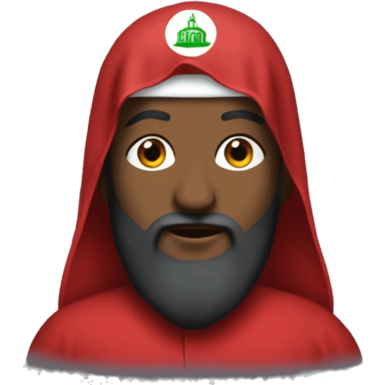 A caliph with red clothes and a laptop emoji