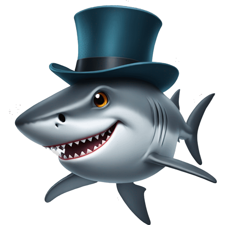 shark with tophat emoji