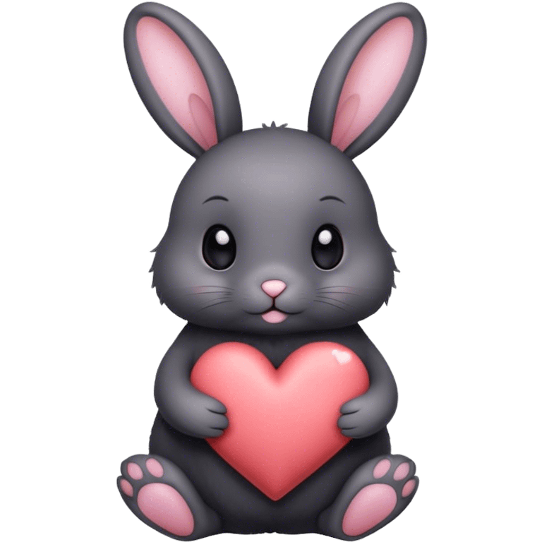 valentines day bunny black rabbit emoji