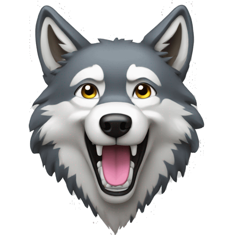 Wolf happy emoji