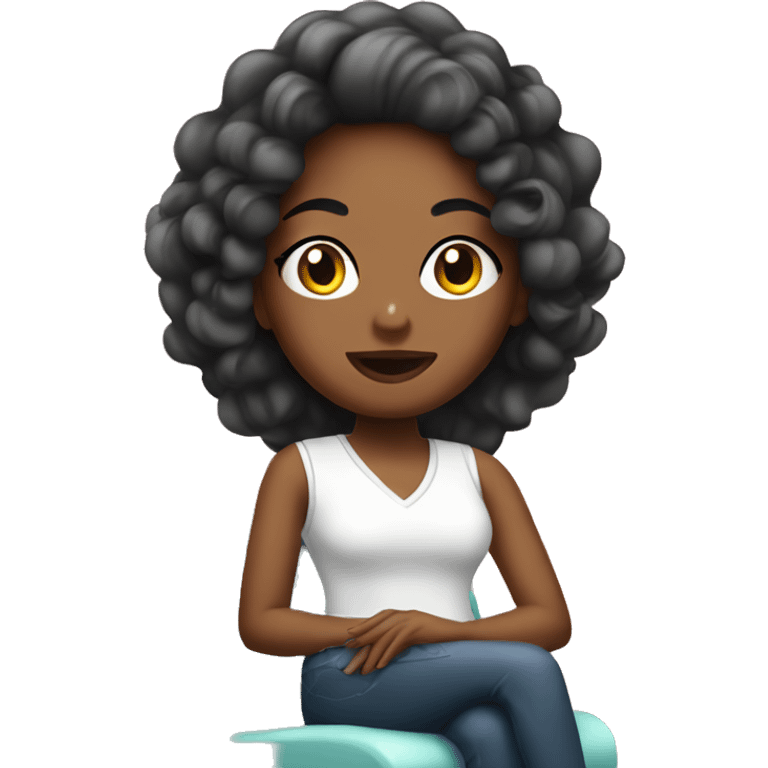 g girl sitting in a beauty salon emoji