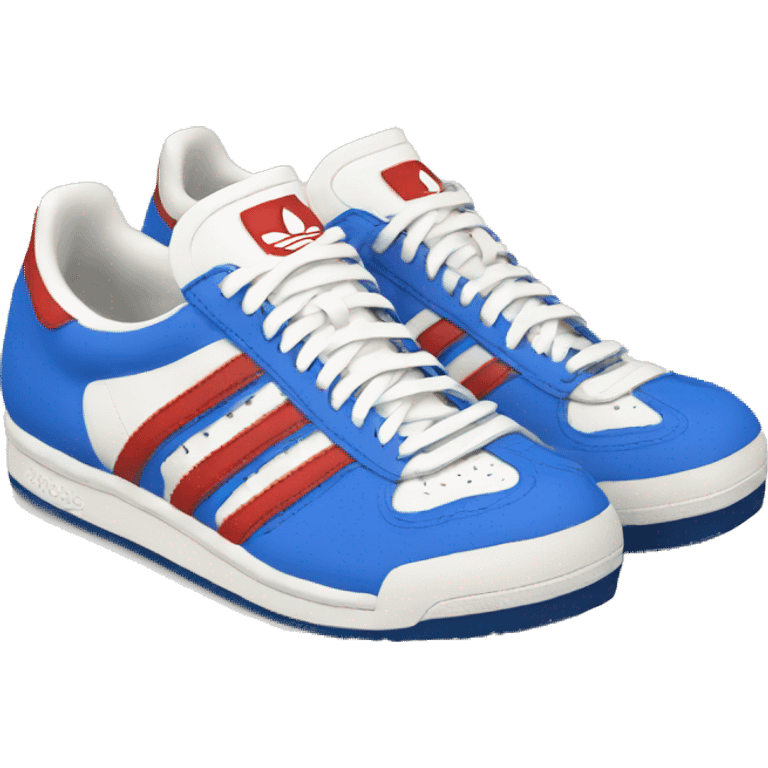  adidas shoe vintage blue white red emoji