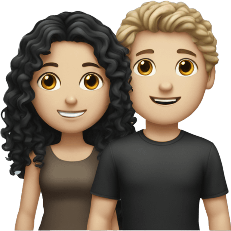 white boy with dark brown hair and white girl with long black curly hair emoji