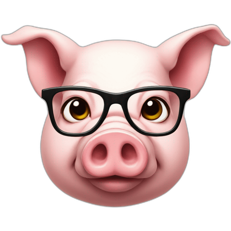 Pig whit glasses emoji