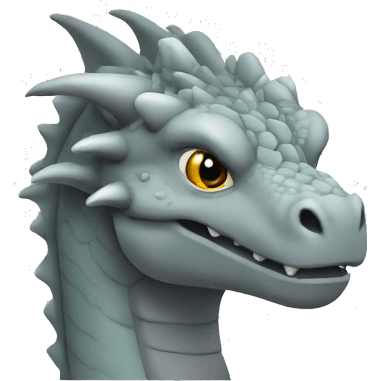 Dragon komodo in a soft Gray Color emoji