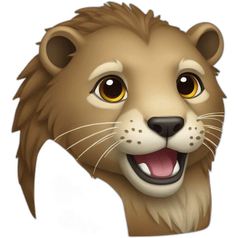 Loutre sur un lion emoji