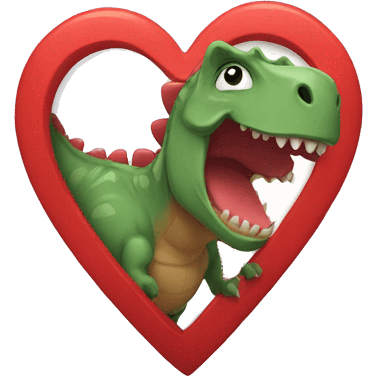 Red heart dino emoji