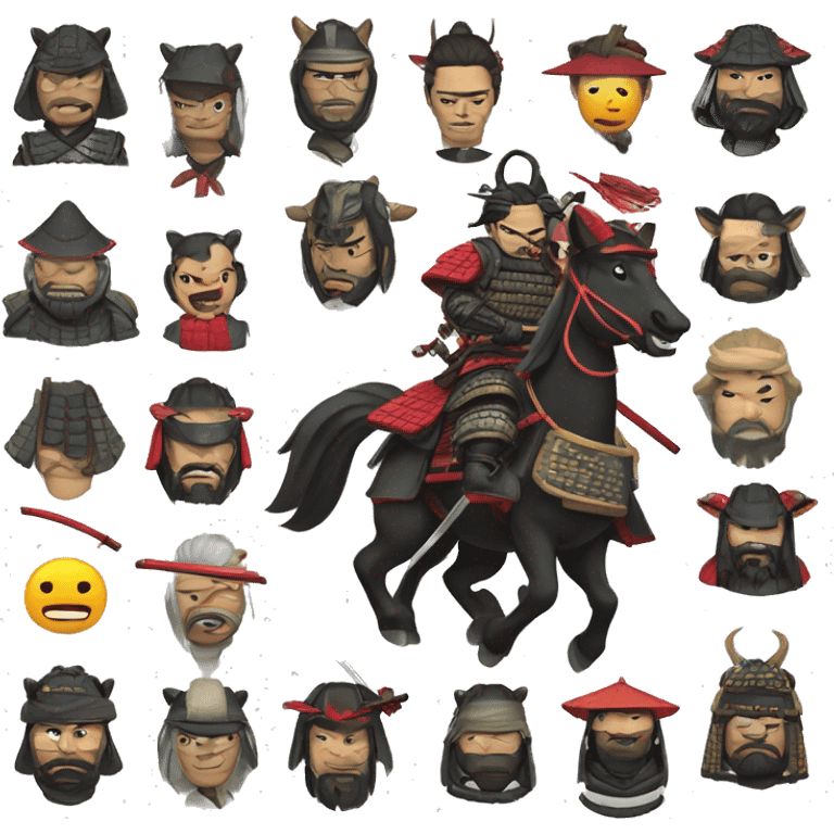 shogun samurai on wild wolf emoji