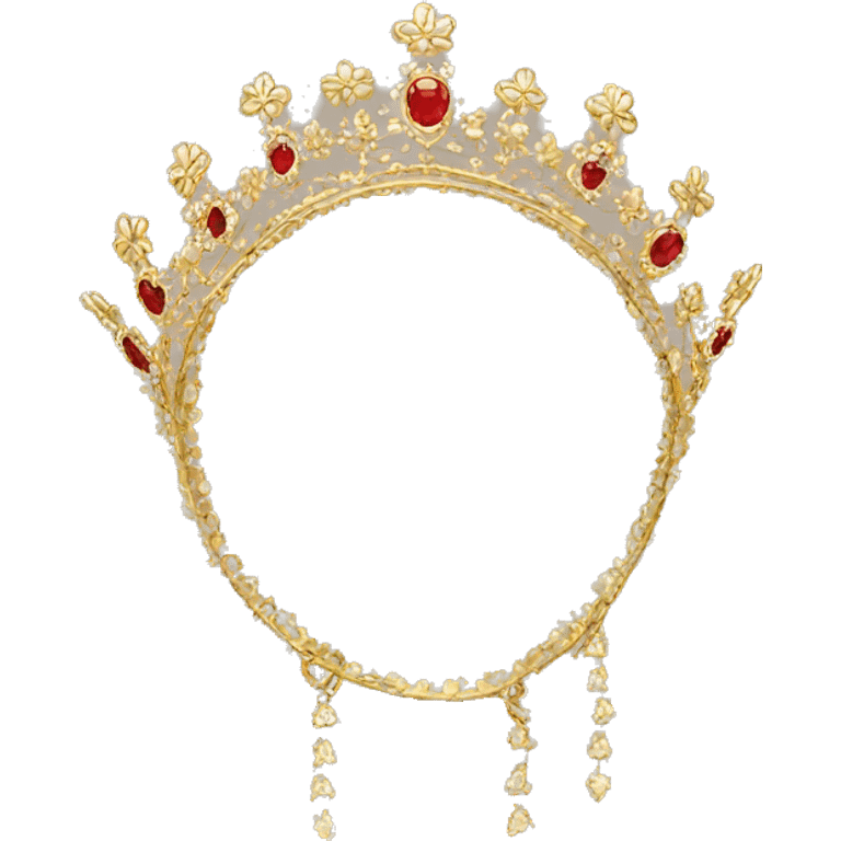 dainty british tiara gold no background emoji