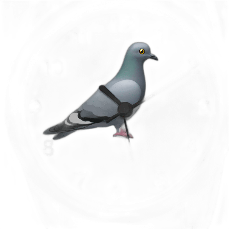 pigeon watching Clock emoji