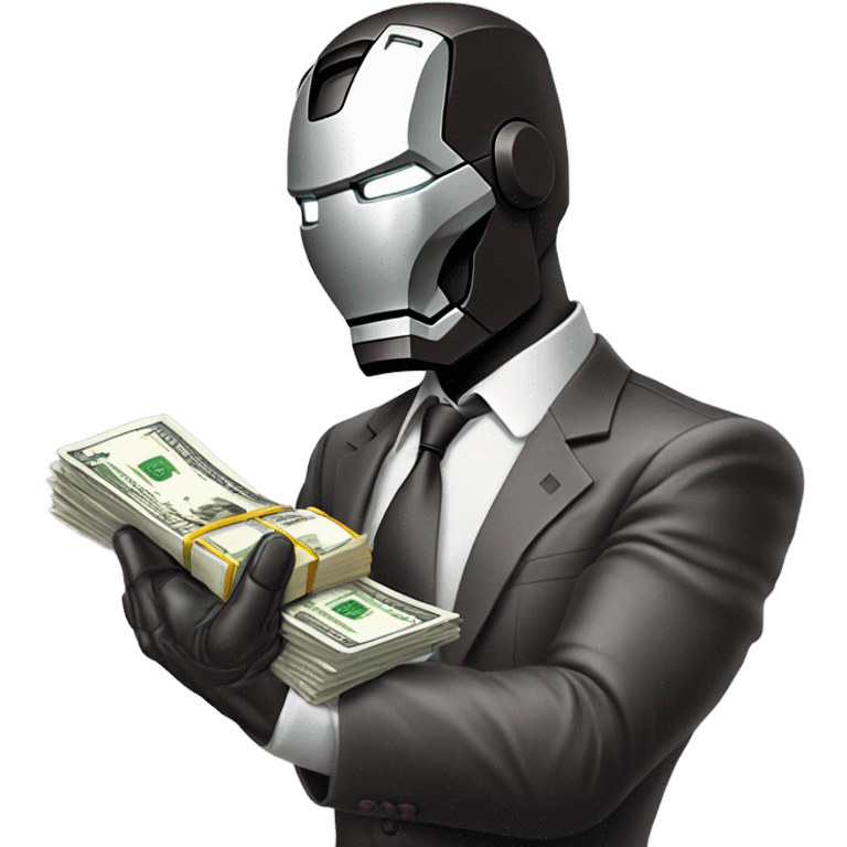 Iron man offering money emoji