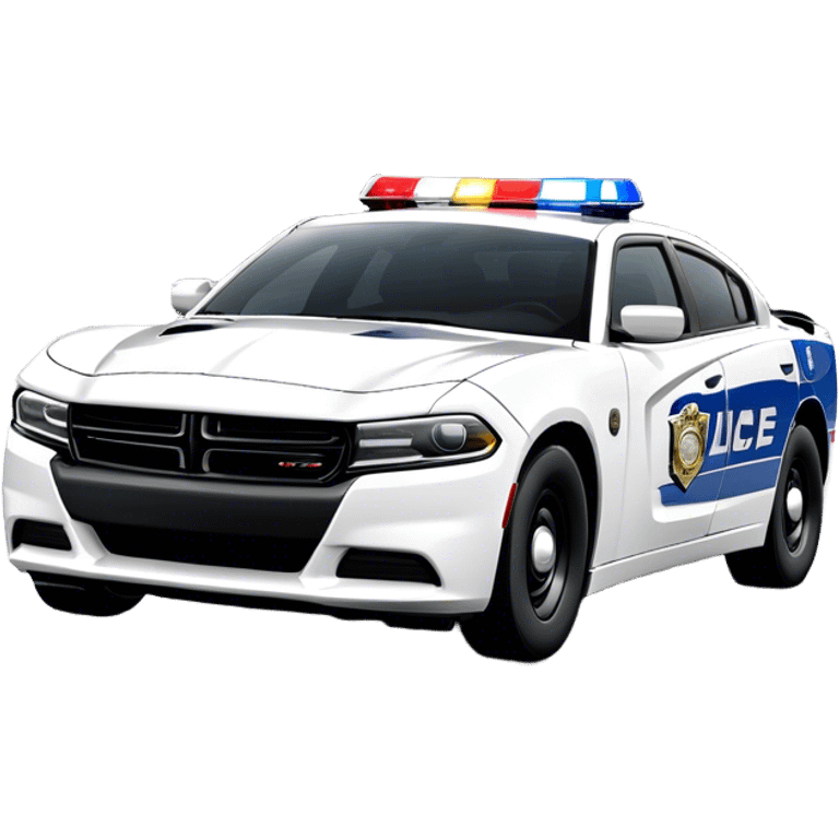 Police Car - Dodge Charger Pursuit (Model Year: 2022) (Iconic colour: Black and white) emoji