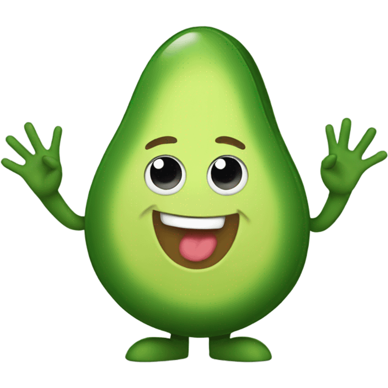 avocado waving hand emoji