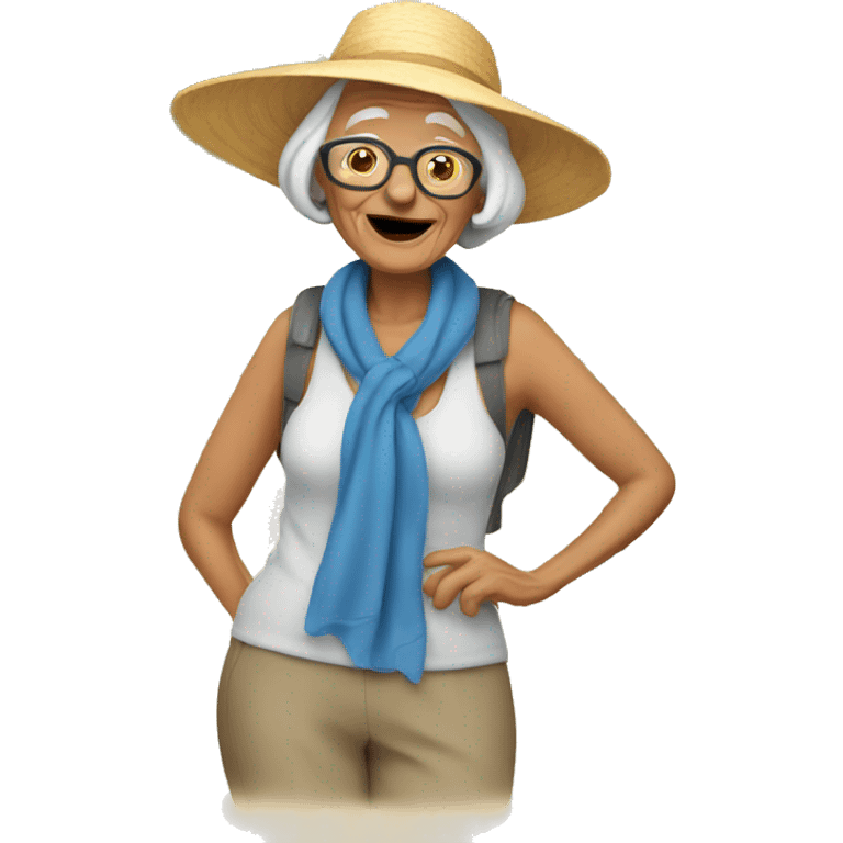 Old lady on vacation  emoji