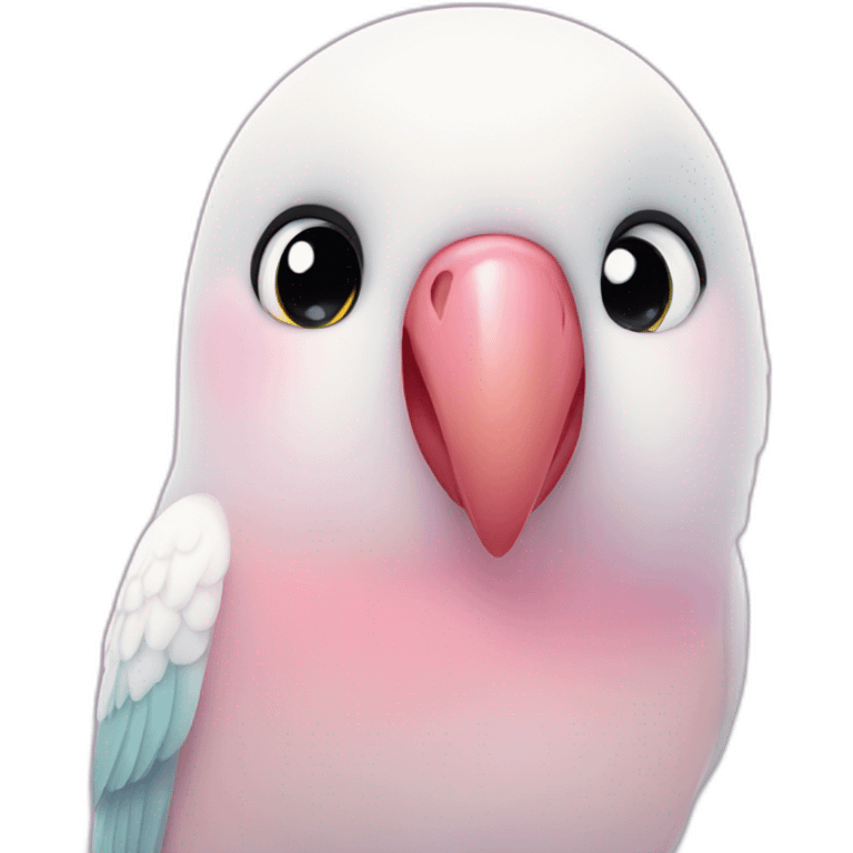 Lovebird white with pink beak emoji