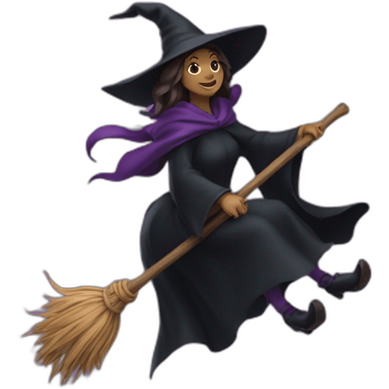 witch on a broom emoji