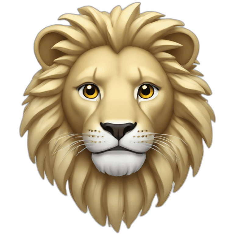 a lion in white color like solder emoji