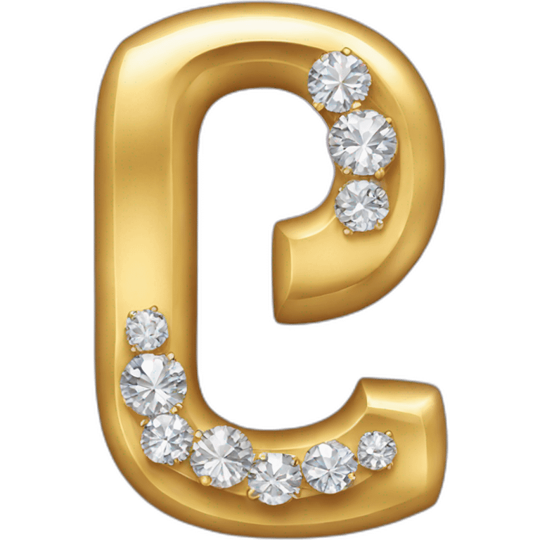 Gold and diamonds letter G emoji