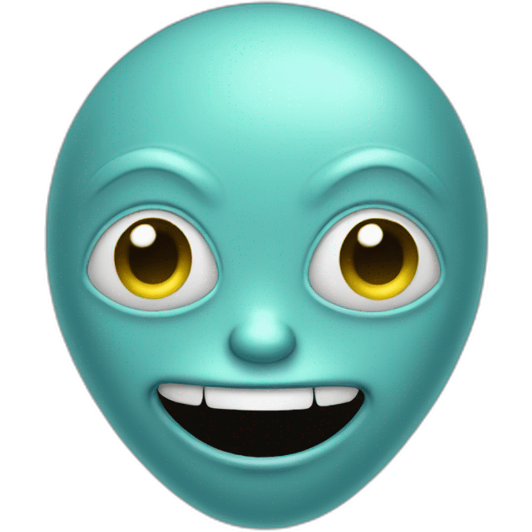 head flat alien blue smiling emoji