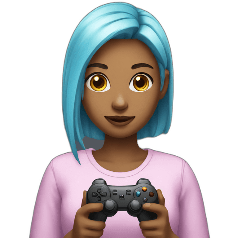 Gamer girl holding game controller emoji