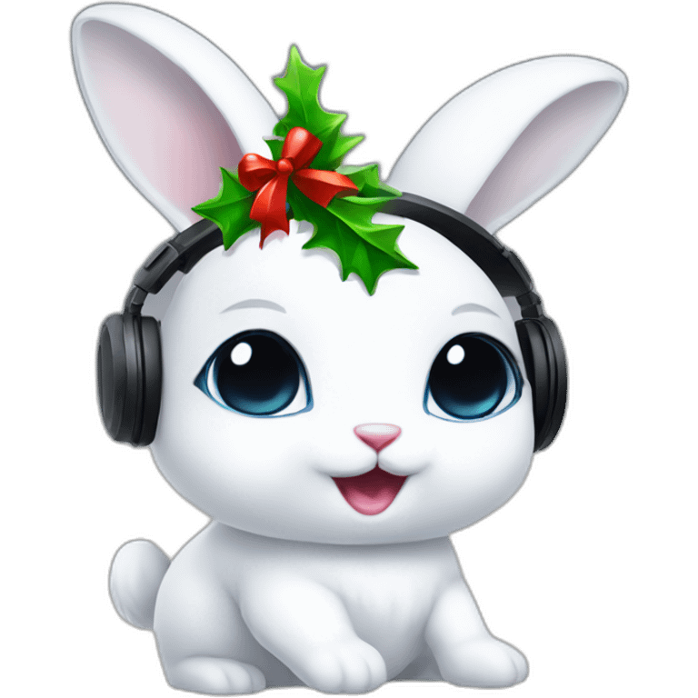 white Bunny in vr headset christmas emoji